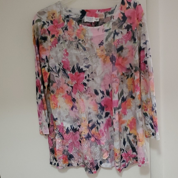 Concepts Tops - Colorful Floral Blouse